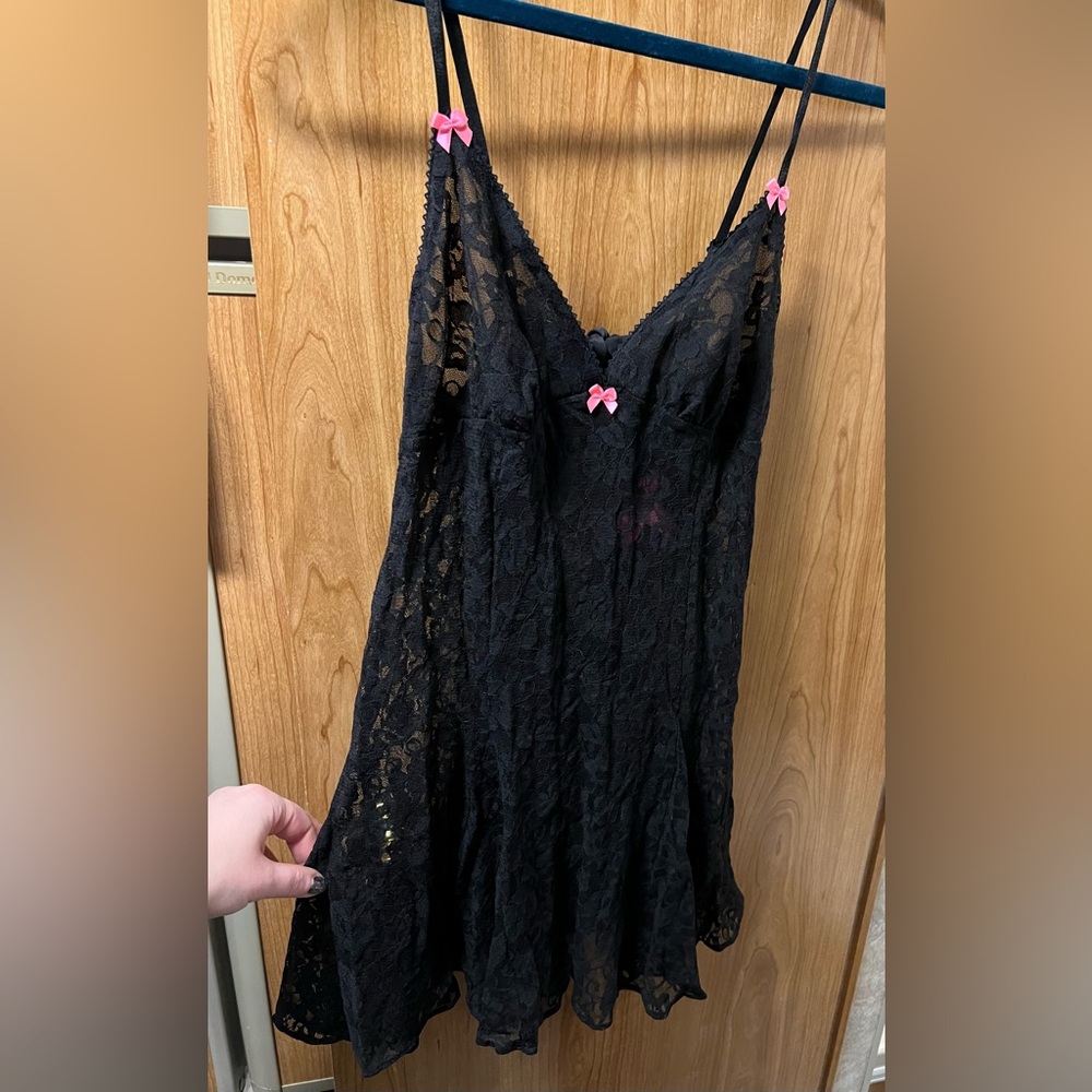 NWOT Betsey Johnson Black Lace Nightie Size Medium 🖤